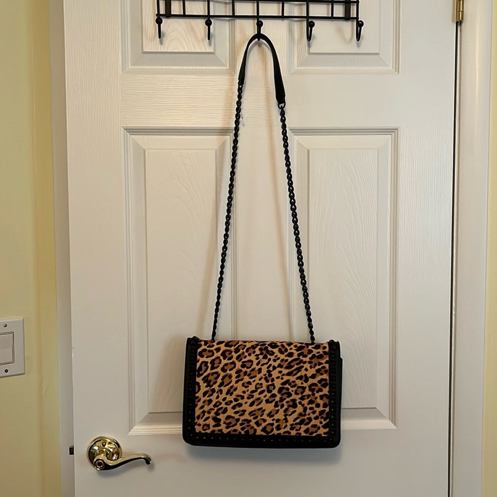 Black and cheetah 2 way purse